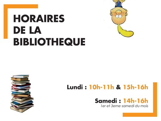 Découvrez les nouveaux horaires de la bibliothèque municipale.